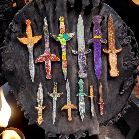 12 Resin Epoxy Daggers or Small Swords. Gothic Decor. Display Swords. Handmade. - Picture 1 of 10